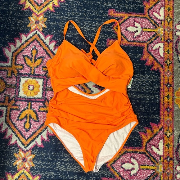 Eomenie Women One Piece Swimsuits Tummy Control Cutout High Waisted Size 2X NWT - Picture 9 of 15